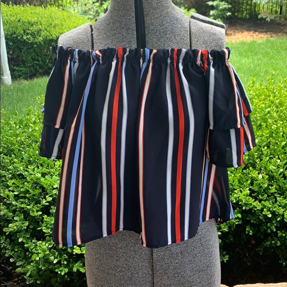 Off the shoulder top peach love california sz S